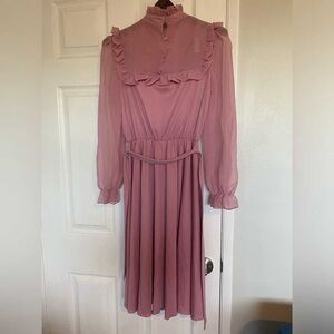 Elegant Pink Ruffle Dress